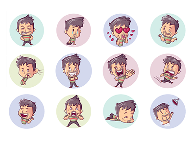 Cartoon Man Emoji Set chat cute design dribbble emoji emojiexperts expressions set shot stickers