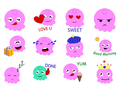 Cute Pink Face Emoji Set