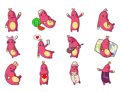 Cute Pink Insect Emoji Set cartoon chat cute design dribbble emoji emojiexperts expressions illustration insect lovable set smileys stickers