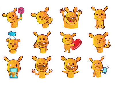 Cute Teddy Emoji Set