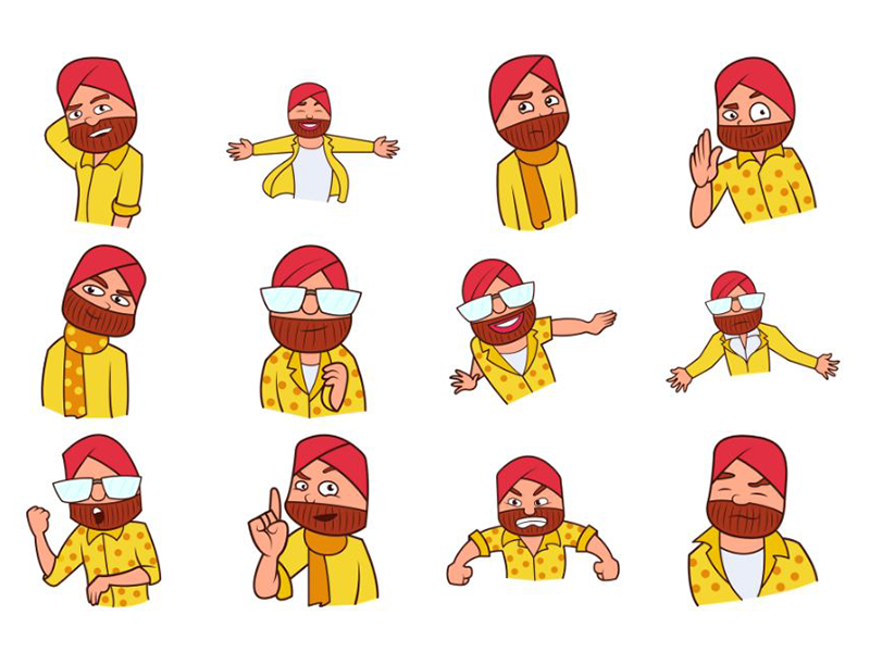 Punjabi Sardar Emoji Set by Emoji Expert on Dribbble