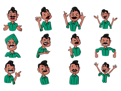 Cartoon Man Emoji Set