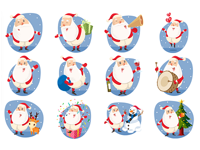 Cute Santa Emoji Set cartoon christmas cute design dribbble emoji emojiexperts expressions faces santa santa claus stickers