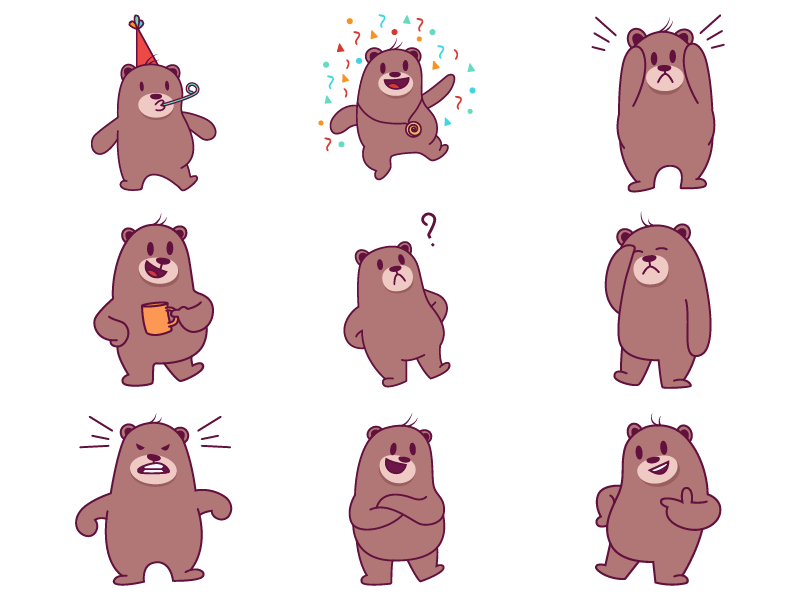 Cute Bear Emoji Set by Emoji Expert on Dribbble