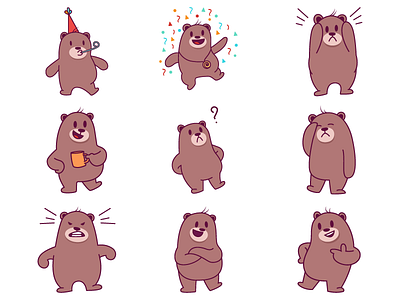 Cute Bear Emoji Set