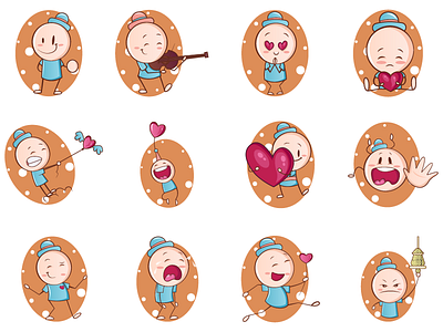 Cute Cartoon Child Emoji Set cartoon cute design dribbble emoji emojiexperts expressions faces illustration lovable set stickers