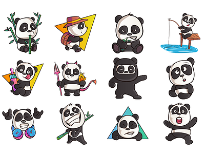Cute Panda Emoji set cartoon chat cute design dribbble emoji emojiexperts expressions illustration lovable set stickers