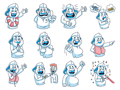 Cartoon Politician Emoji Set cute design dribbble emoji emojiexperts expressions firstshot illustration lovable set stickers