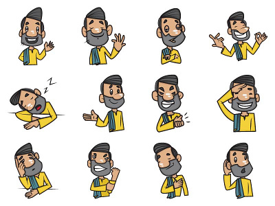 Cartoon Man Emoji Set cartoon chat cute design dribbble emoji emojiexperts expressions lovable set stickers