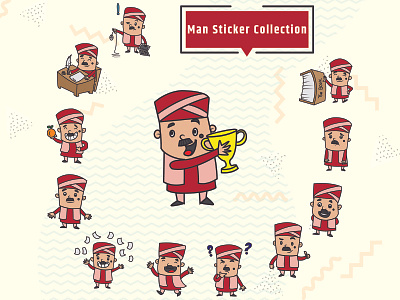 Man Stickers cartoon chat cute design dribbble emoji emojiexperts expressions firstshot illustration set stickers