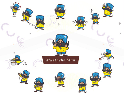 Mustache Man Stickers chat cute design emoji emojiexperts expressions lovable man mustache set stickers