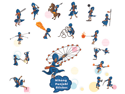 Nihang Punjabi Man Sticker cartoon chat cute design dribbble emoji emojiexperts expressions set stickers