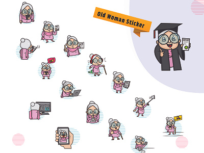 Old Woman Stickers