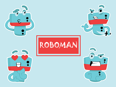 Robot Man Emoji Set cute design dribbble emoji emojiexperts expressions lovable robot stickers