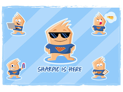 Cute Sharpie Monster Sticker Set cartoon chat cute design emoji emojiexperts expressions lovable set stickers