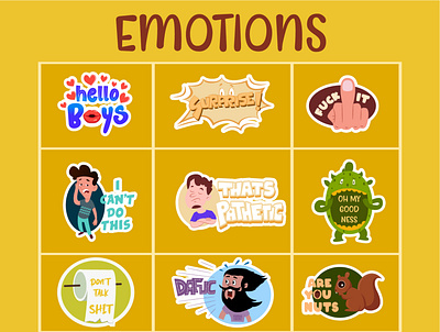 Emotions Sticker Design cartoon cute design dribbble emoji emojiexperts emotions expressions firstshot illustration stickers