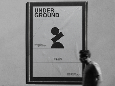 Underground Poster Design blackandwhite design graphic design poster posterdesign shapes typography
