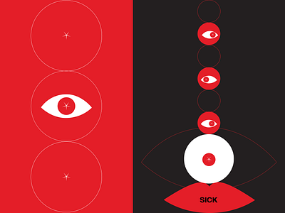 SICK abstract design graphic design graphicdesign poster posterdesign red shapes sick