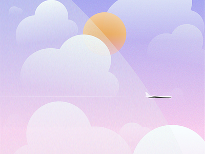 Among the clouds airplane flying illustration illustrator sky vector