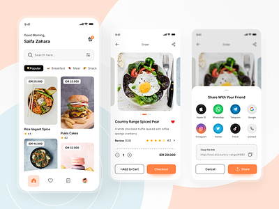 Foodin Delivery App buy delivery discount food menu mobile order reciepes sell shop track tracking ui