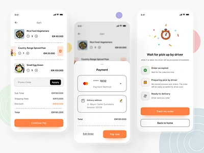 Foodin Delivery App app card cart checkout clean code delivery discount food ios mobile order payment pickup profile promo sell shipping track tracking