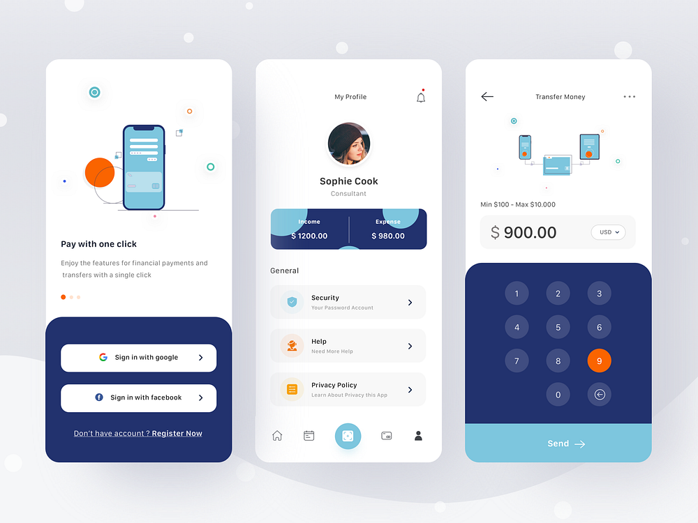 Wallet App by Antilustrations on Dribbble