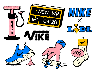 Noike adidas apparel basketball bolt doodle football gum illustration lidl nike nike running shoes skateboard skateboards sneakers soccer socks sport tattoo vans