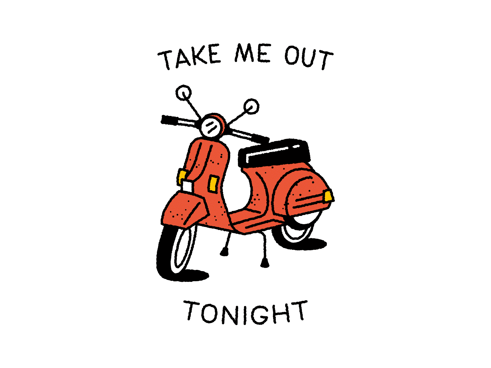 Take Me Out Tonight automotive bicycle bike doodle everpress font lettering moped motorcycle music piaggio song tattoo tee thesmiths tshirt typeface typography vehicle vespa