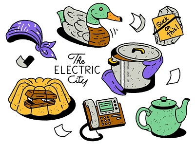 Scranton, the Electric City! branding character design gang icons identity illustration jelly michaelscott scranton sitcom tattoo teapot television theoffice thug tvseries typography ui vehicle