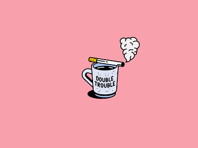 ☕️ + 🚬=💩 branding cafe cigarette cocktail coffee cup design doodle drink food icon icondesign illustration logo poop smoke tattoo tea trouble typography