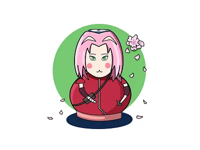 Sakura Haruno anime art brand design identity illustration korean naruto sakura sketch vector