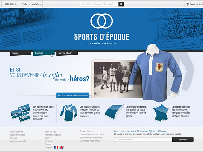 Site E-Commerce / AO Sport d'Époque ao design e commerce homepage magento site catalogue site marchand sport ui ux webdesign website