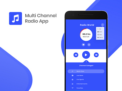 Multi Cahnnel Radio android app app source code material radio radio radio app radio application radio recorder source code streaming streaming radio