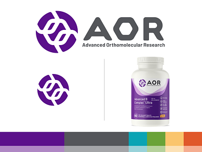AOR — Advanced Orthomolecular Research Brand Identity branding branding and identity chemistry collateral dietary supplements hexagons label logo natural products nutraceuticals package design pills supplements vitamins