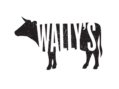 Wally's logo concept bull burger burger logo cow logo restauarant restaurant logo steak wallys