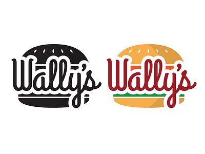 Wally's logo concept 2 bull burger burger logo cow logo restauarant restaurant logo steak wallys