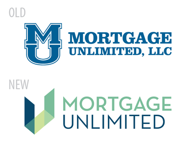 Mortgage Unlimited rebranding company logo logos mortgage rebrand unlimited