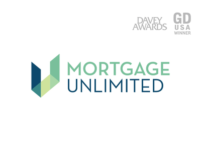 Mortgage Unlimited logo branding logo mortgage real estate u logo