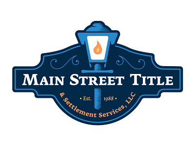 Main Street Logo flame gas lamp gaslight logo street light victorian