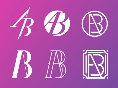 AB Monograms a b icons letters logo monogram