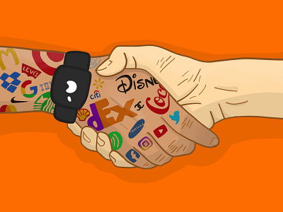 Brandshake apple watch brands cocacola disney handshake logos social media