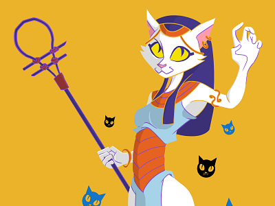 Bastet character design flat design illustration