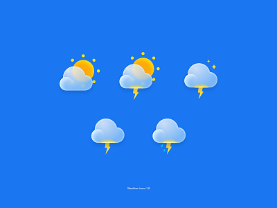 Weather Icons 1.0 Community Version 3d 3dicons branding design figma figmadesign icon icons ui uiux ux webdesign