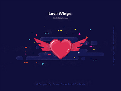 Love Wings Illustration   Poster