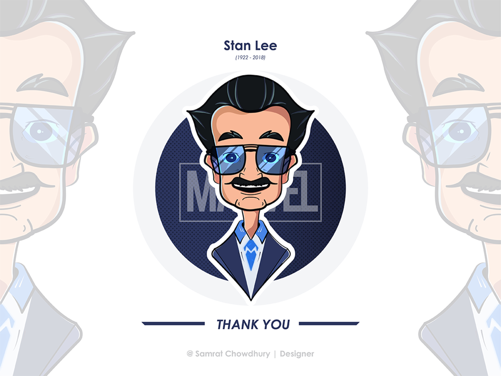 Stan Lee Illustration (1922-2018) (R.I.P) by Samrat Chowdhury