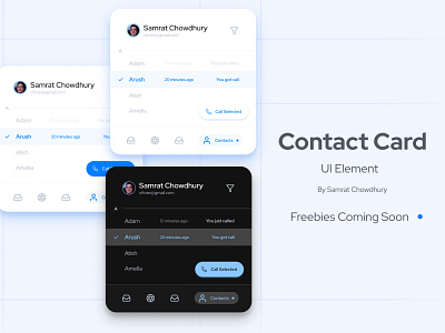 Contacts UI Element - Card Design (Figma UI Design)