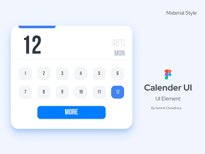Calender UI - Material Style app app ui calender dashboard design flat material schedule ui ui-ux uidesign uiux user inteface ux