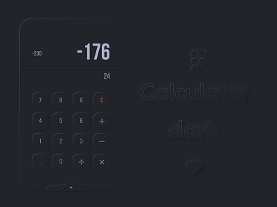 Soft UI - Calculator Dark mode app application calculator clean dark dark mode dark theme dark ui graphic illustration minimal mobile skeuomorphism soft ui softui tasks ui uidesign uiux ux
