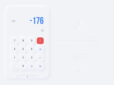 Soft UI calculator Light Theme