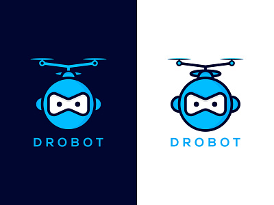 DROBOT LOGO brand design brand identity business logo company logos drone flat logo icon logo logodesign logodesigns minimal logo minimalist logo robot